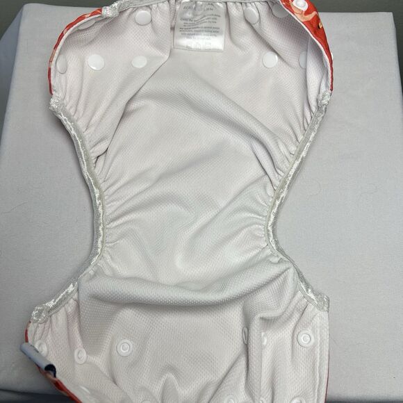 Beau & Belle Nageuret Girls Reusable Swim Diaper,  Red W Flamingos, Size 0-36M - Picture 5 of 7